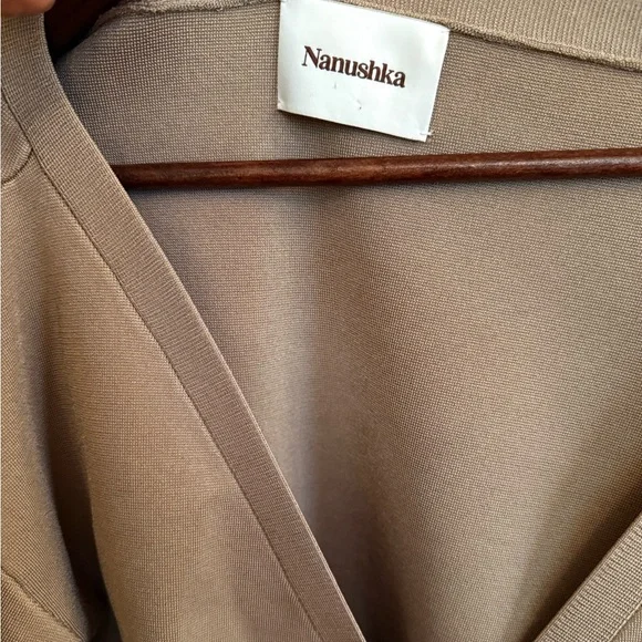 Nanushka Beige Knit Cardigan Top - Picture 2 of 4